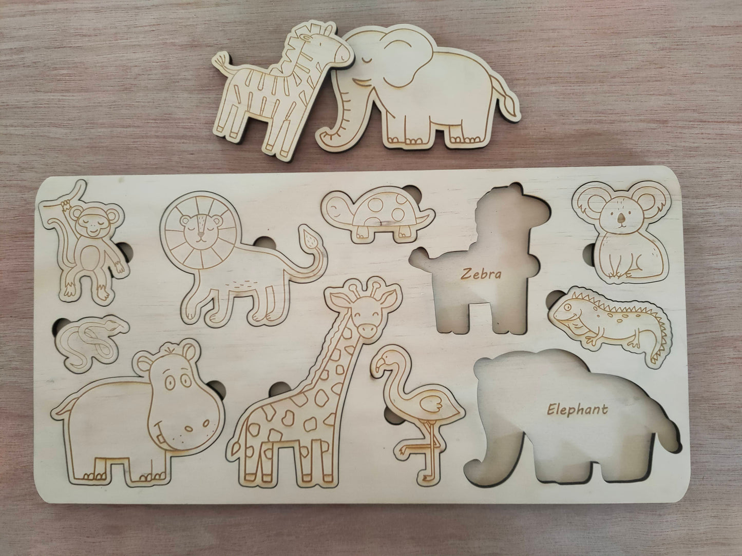 'At the Zoo' Wooden Kids Puzzle