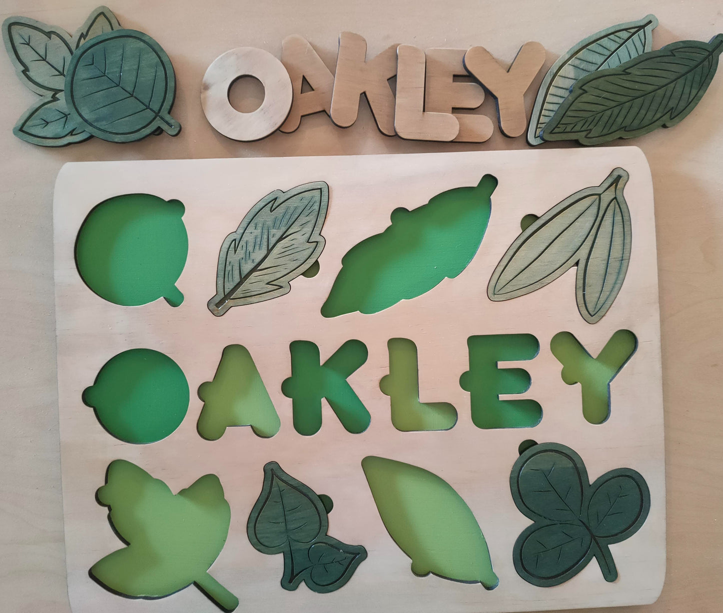 Autumn Leaves personalised name puzzle