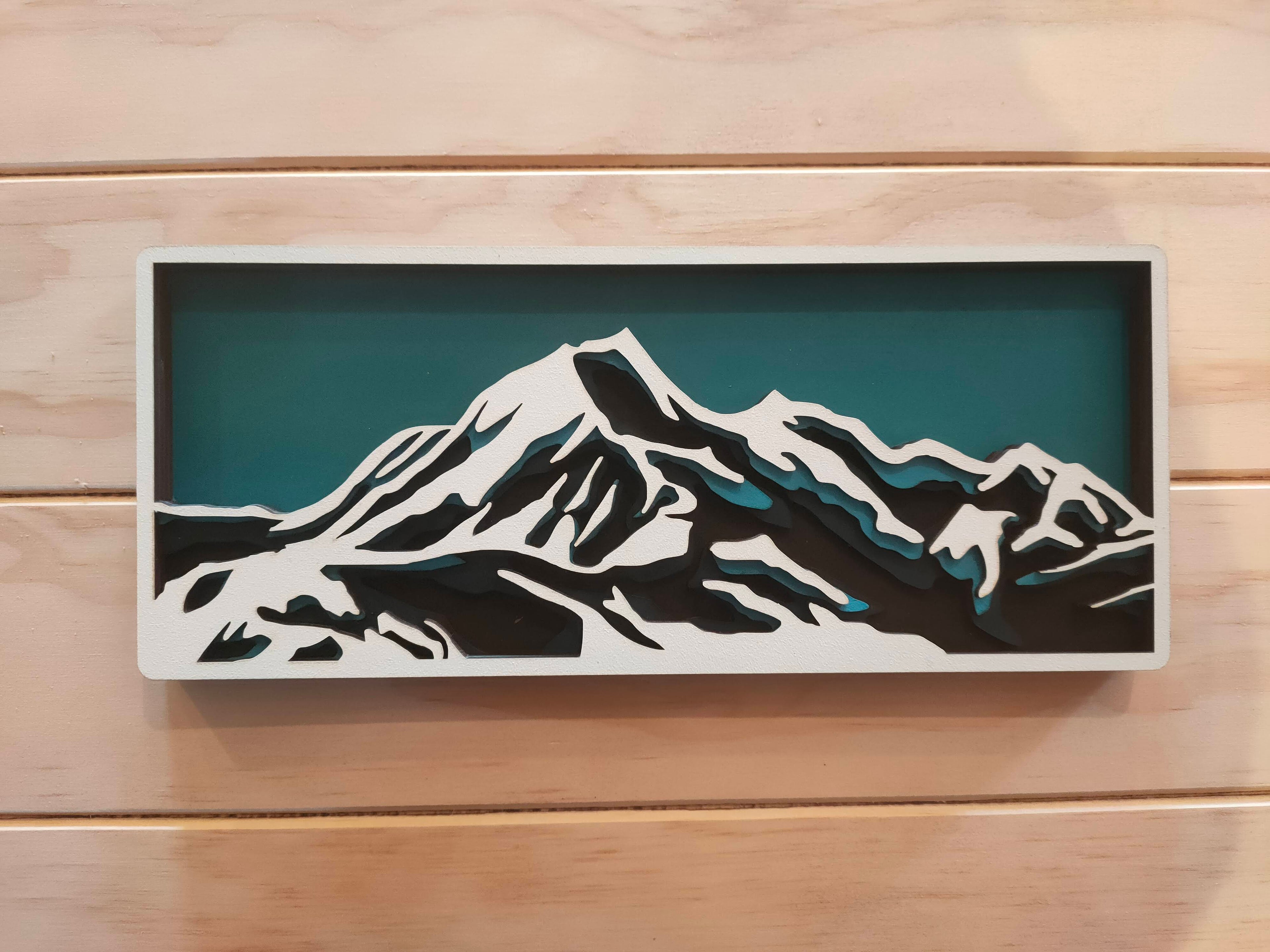 Aoraki Mount Cook Laser cut art