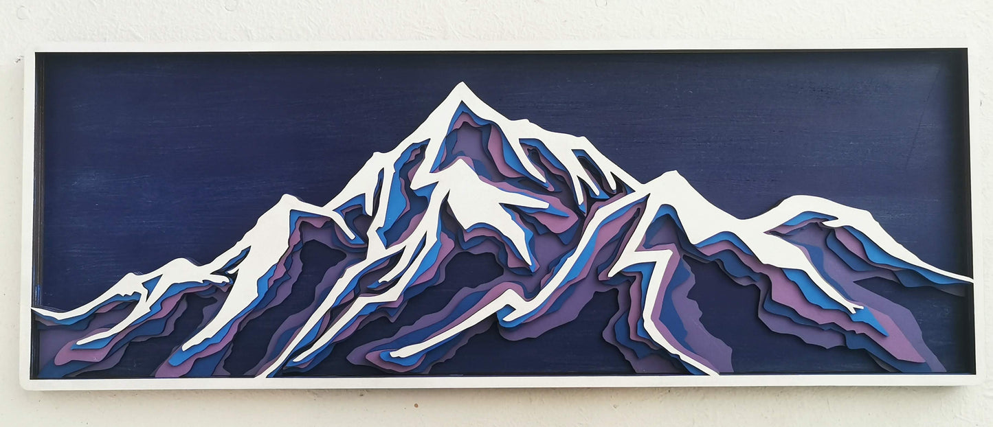 Black Peak Layered Mountain Wall Art