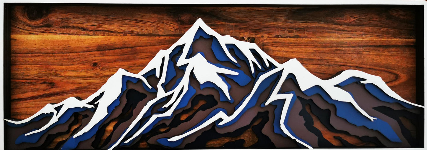Black Peak Layered Mountain Wall Art