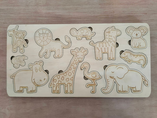 'At the Zoo' Wooden Kids Puzzle