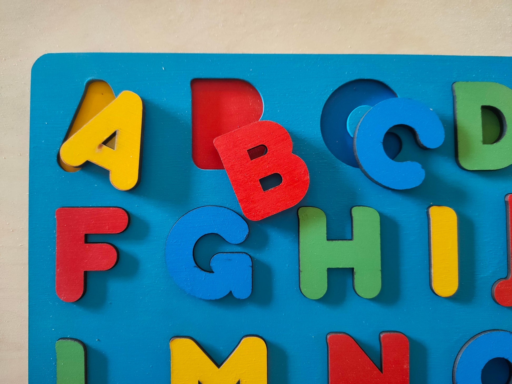 Multi colour alphabet puzzle