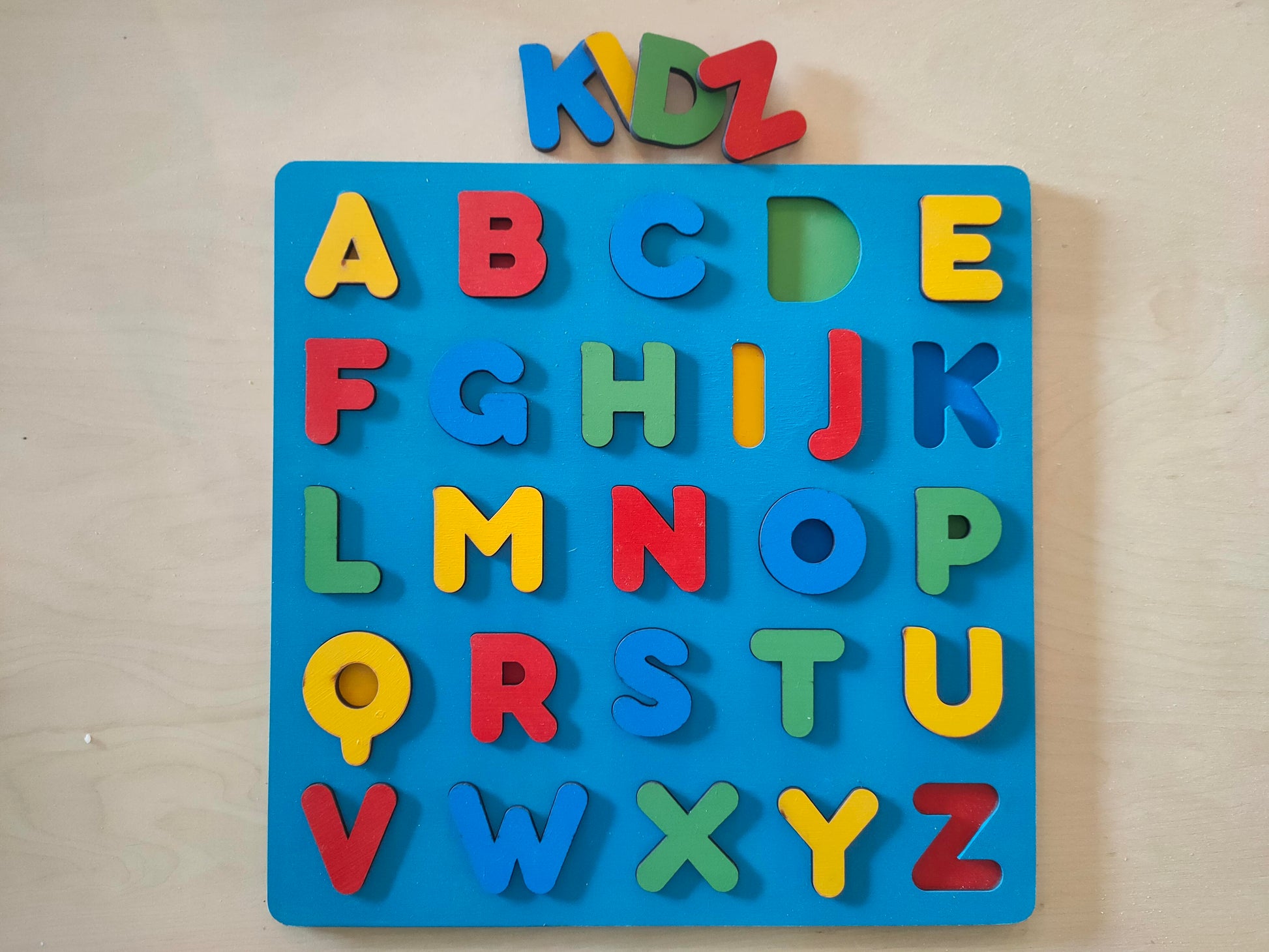 Multi colour alphabet puzzle